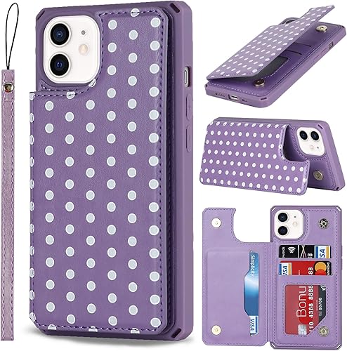 Miniatura 32 de Cavor for iPhone 11 Wallet Case with Card Slots Holder,Premium PU Leather Kickstand Feature Case [Wrist Strap] Double Magnetic Clasp Shockproof Flip