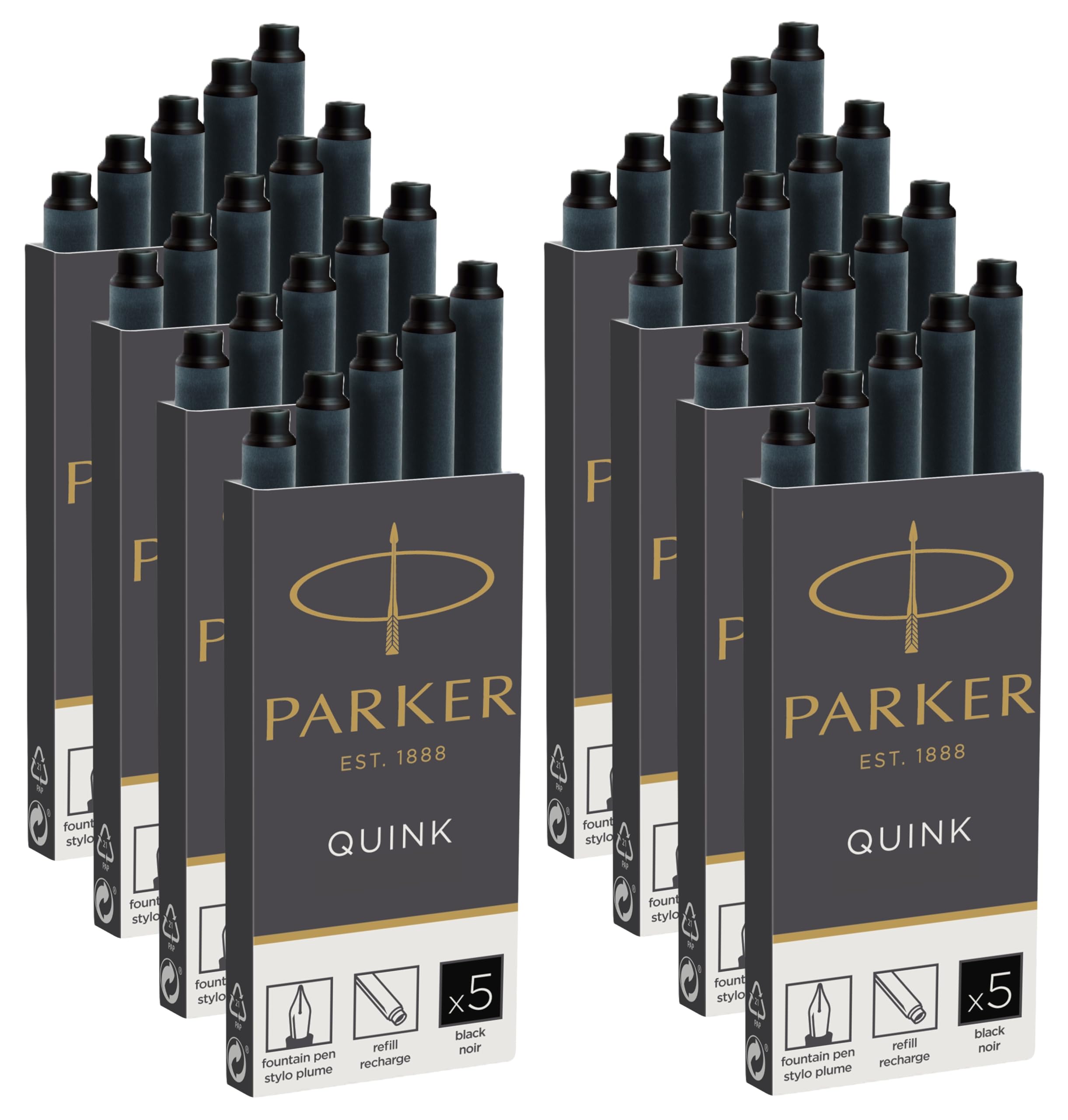 Parker Quink Long Black Ink Cartridges