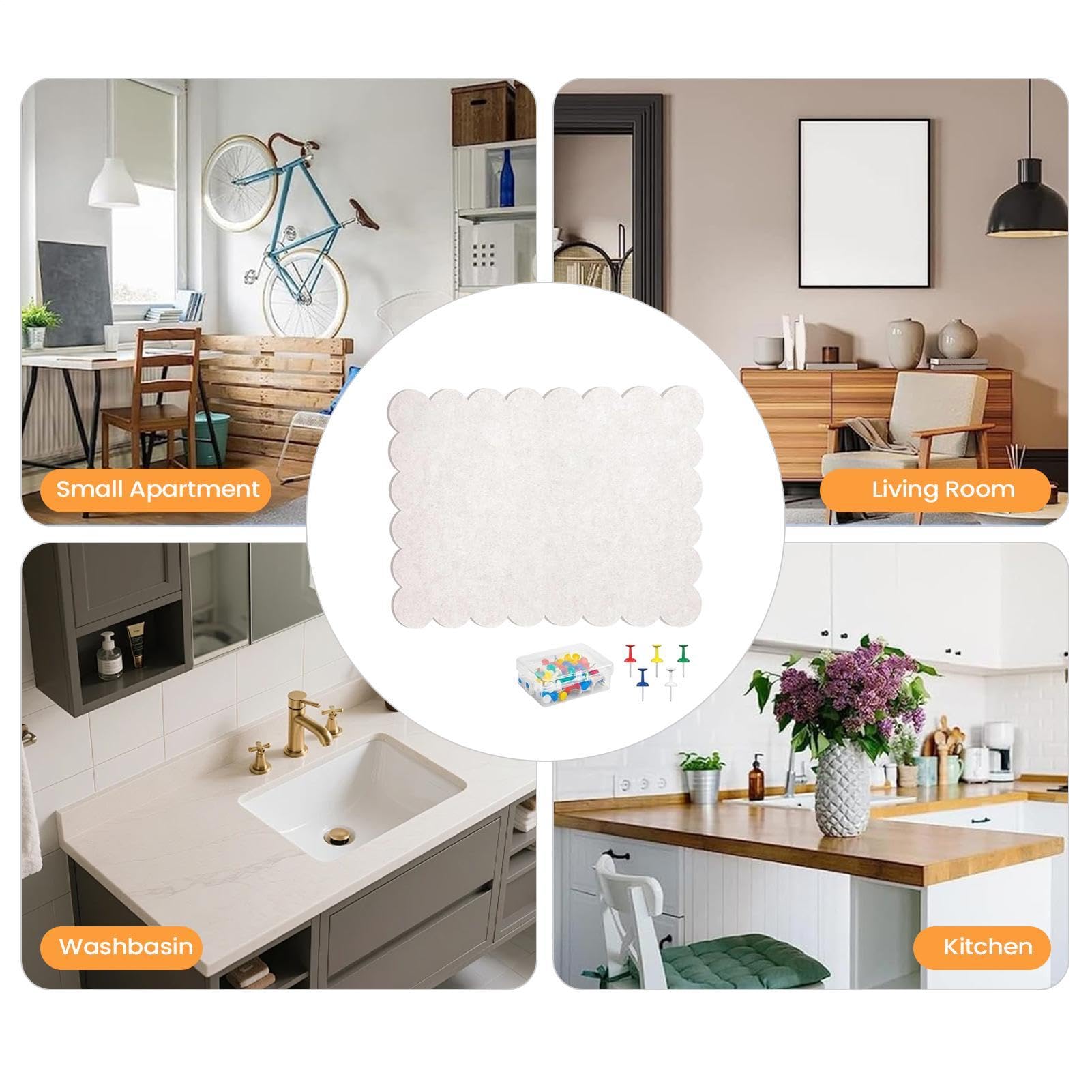 Tablero de anuncios de borde ondulado plegable de 40 x 60 cm