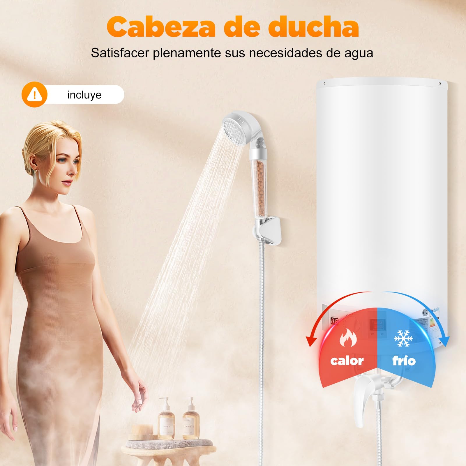 Calentador de agua caliente eléctrico de 80 L, 2000 W, colgante de pared, almacenamiento eléctrico, potencia de calentamiento, calentador de agua, recipiente interior esmaltado, pantalla LED, 220 V