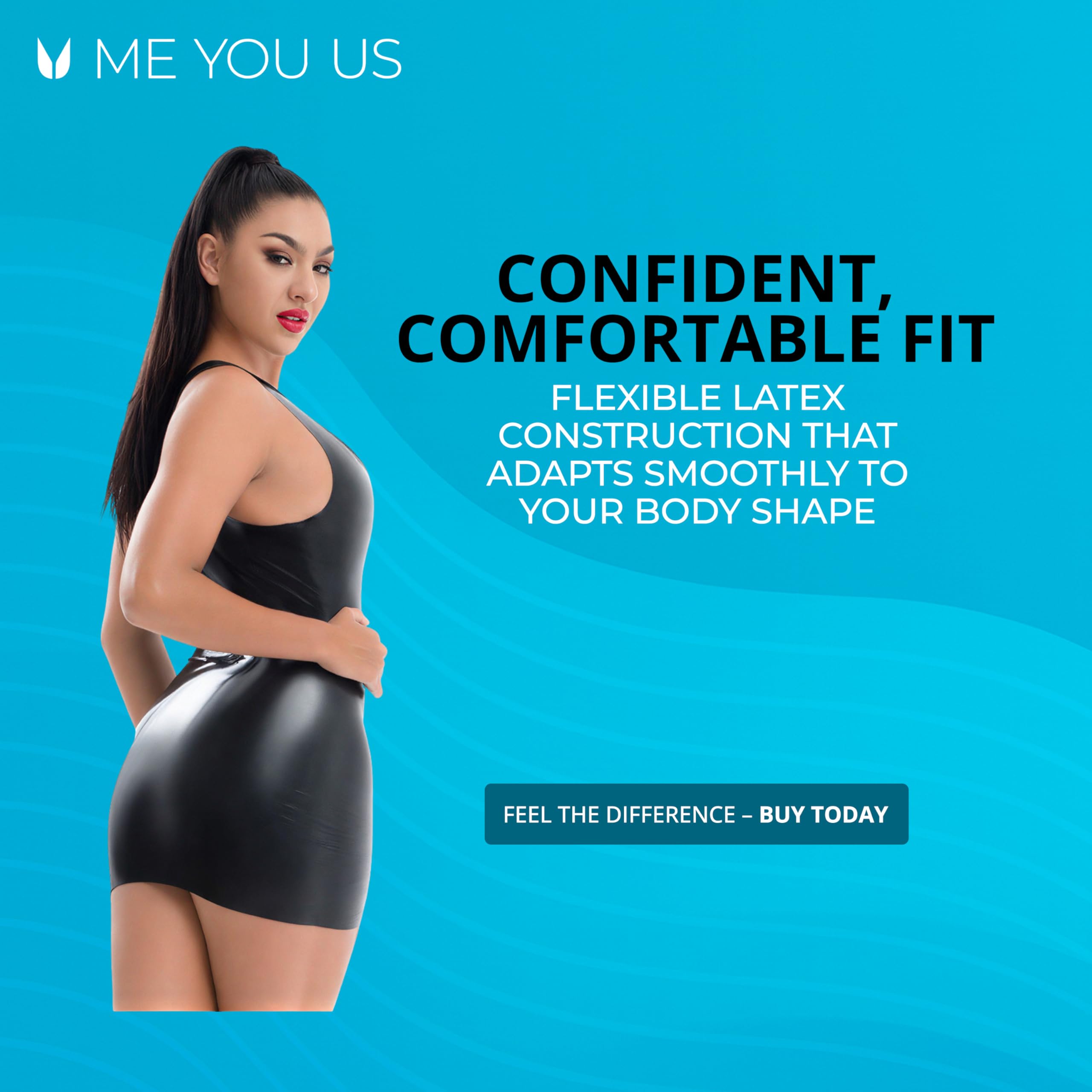 ME YOU US - Mini-robe en latex - Vêtements fétiches, noir