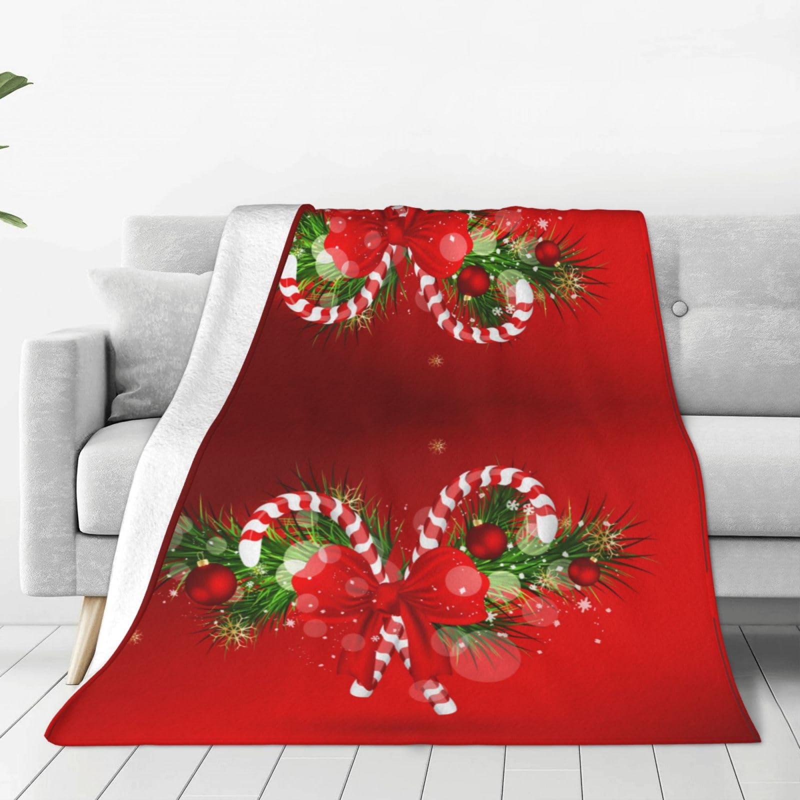 Couverture polaire rouge de Noël 152x127 cm pour vos soirées cocooning