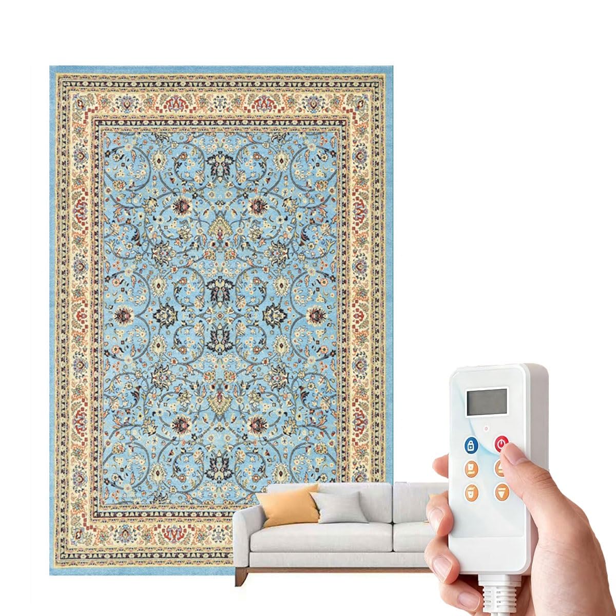 Joytar E Lectric Heated Rug Soft Plush Heating Carpet Foot Warmer
