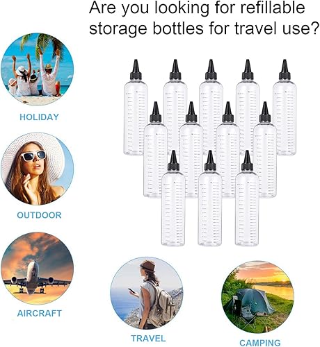 Miniatura 5 de Beaupretty Contenedores de condimentos, paquete de 12 botellas aplicadoras de 16.9 fl oz para cabello, botellas aplicadoras de color de cabello,