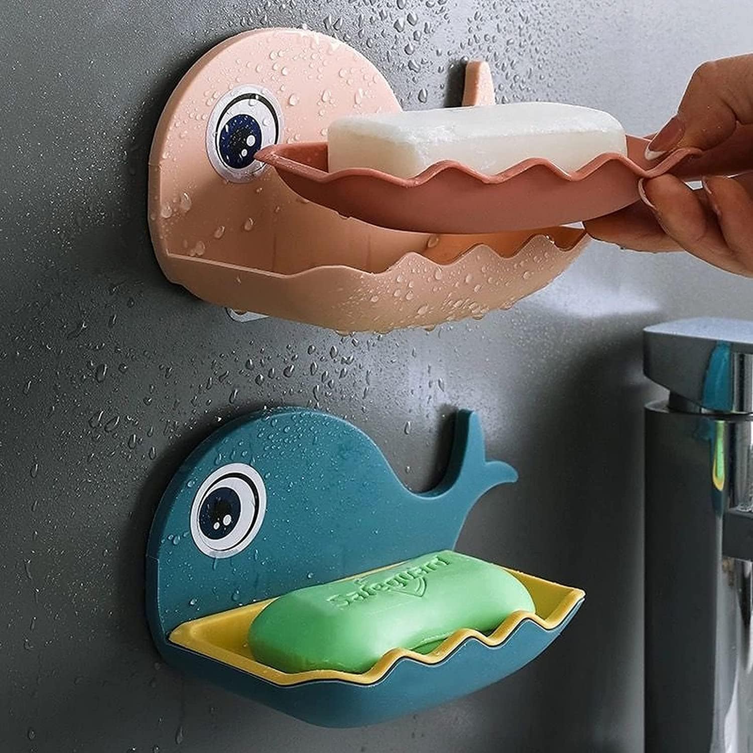 Kuber Industries Soap Stand for Bathroom Kitchen Sink Magic Stickers Wall Mounted (Pack of 2 Pcs) Soap Dish Holder, Fish Design Random Color(Plastic) (B0CX4Q2S95) Amazon Price History, Amazon Price Tracker