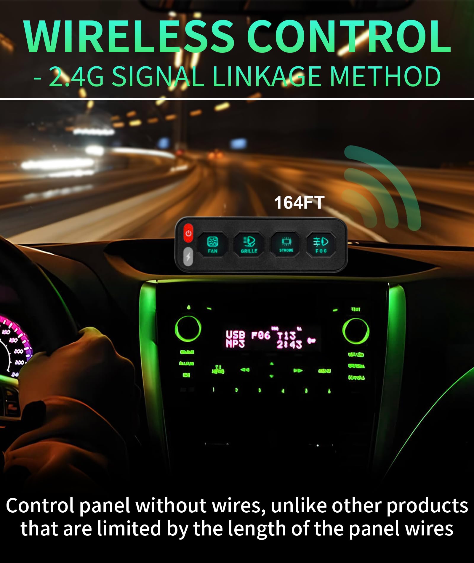 Snapklik.com : NAVOROGE 4 Gang Wireless Switch Panel For Car Truck SUV ...