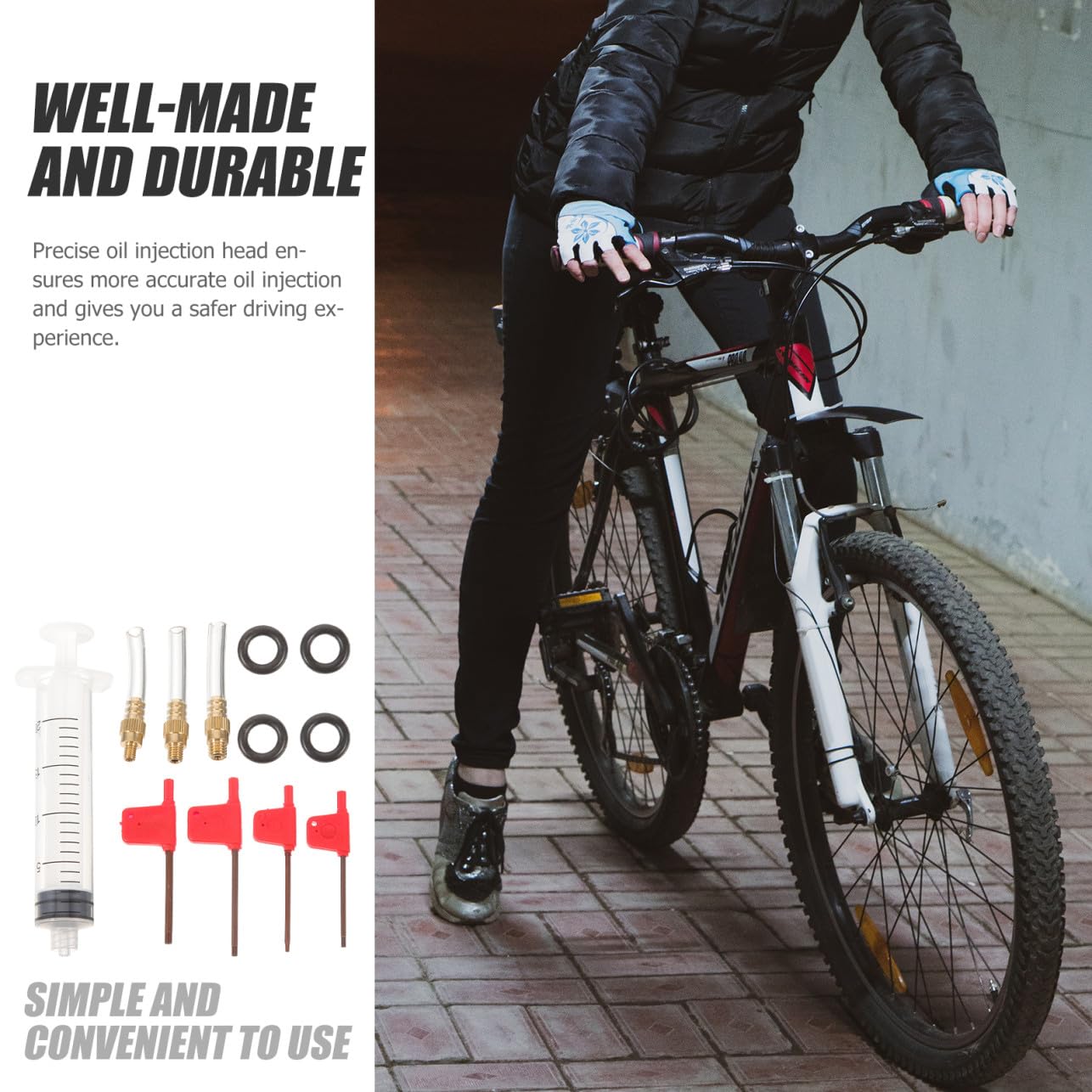 HEMOTON Herramienta de engrase de Bicicleta Herramienta Aceite Bicicleta hidráulico Kit de Purga de Frenos montaña Reparar reparacion de Frenos Sangrado de Aceite Metal