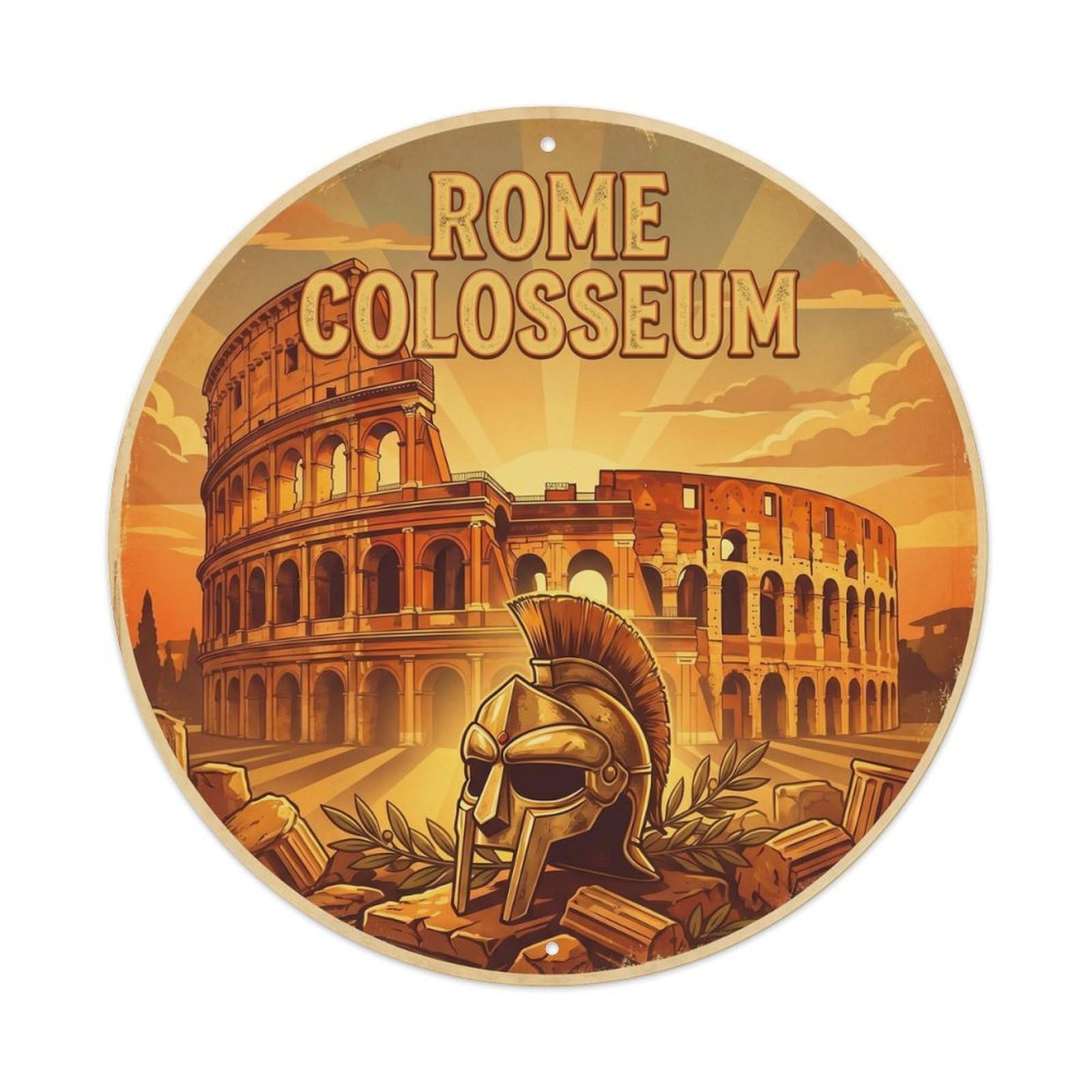 Rome Italy City Landmark Travel Colosseum Vintage Metal Tin Sign