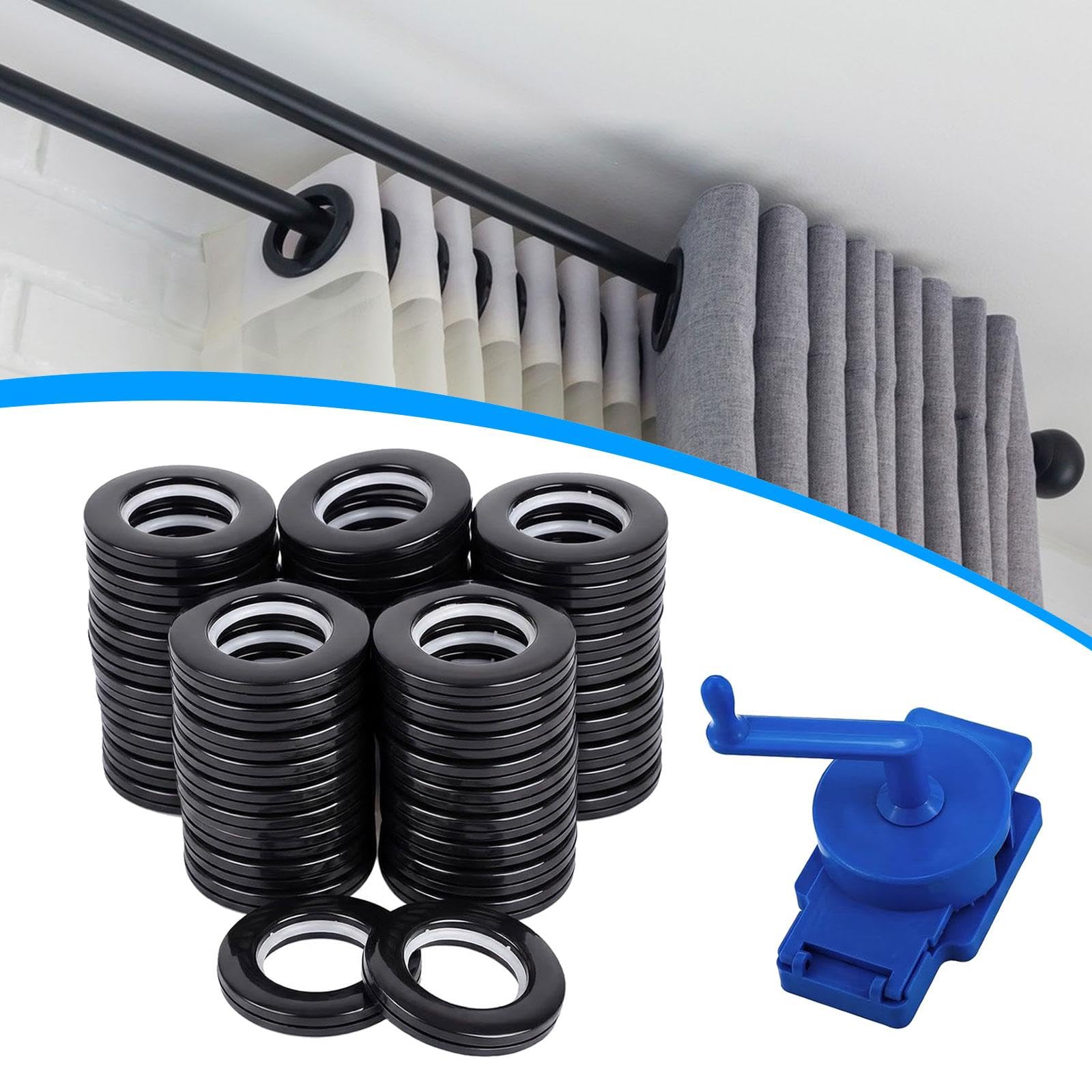 Alicates para Ojales de Cortinas Enrollables, Estores de PP (4,8–5,1 Cm), Manual, Paquete de 50, para Ventanas Y Cortinas de Ducha, Accesorios, Plata