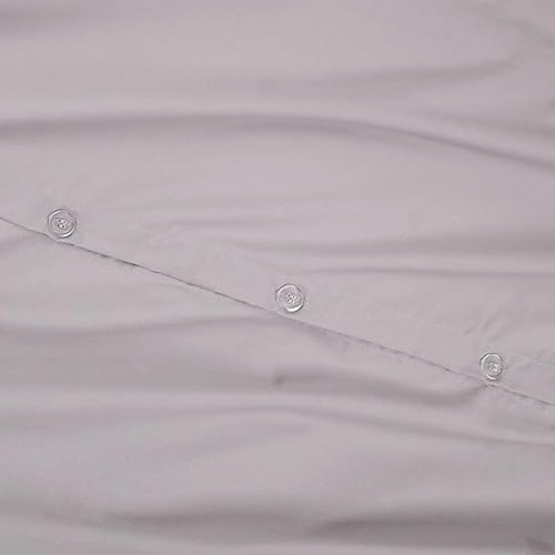 Miniatura 4 de Color Remedy Juego de funda de edredón gris tamaño individual  Juego de funda de edredón individual súper suave  2 piezas de mezcla de algodón