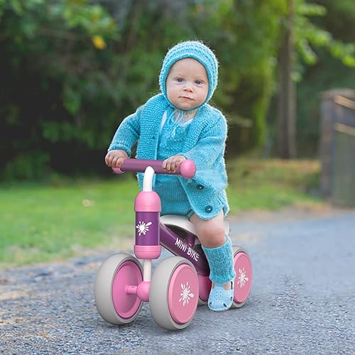 Miniatura 6 de Bicicletas de equilibrio para niños de 10 a 24 meses, juguetes para niños y niñas de 1 año, bicicleta de 4 ruedas, sin pedales para niños pequeños,
