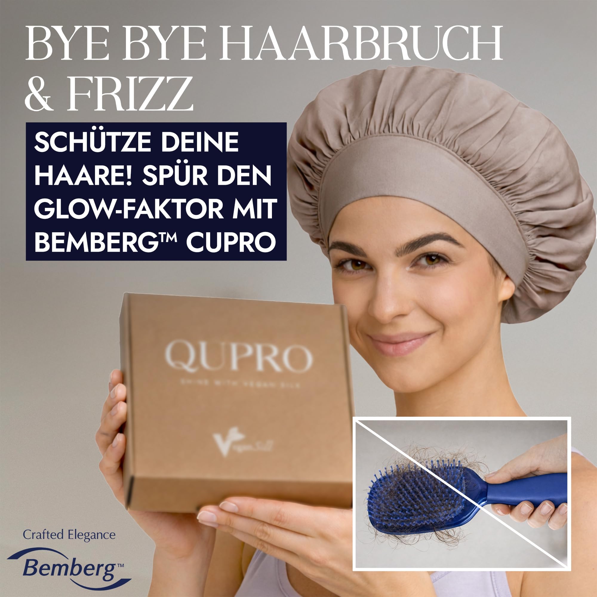 Vegane Seidenhaube zum Schlafen I Rutschfestes Bonnet zum Schutz von Locken & Frisuren - Verhindert Frizz & Haarbruch I Schlafhaube aus veganer Seide - Idealer Haarschutz für die Nacht