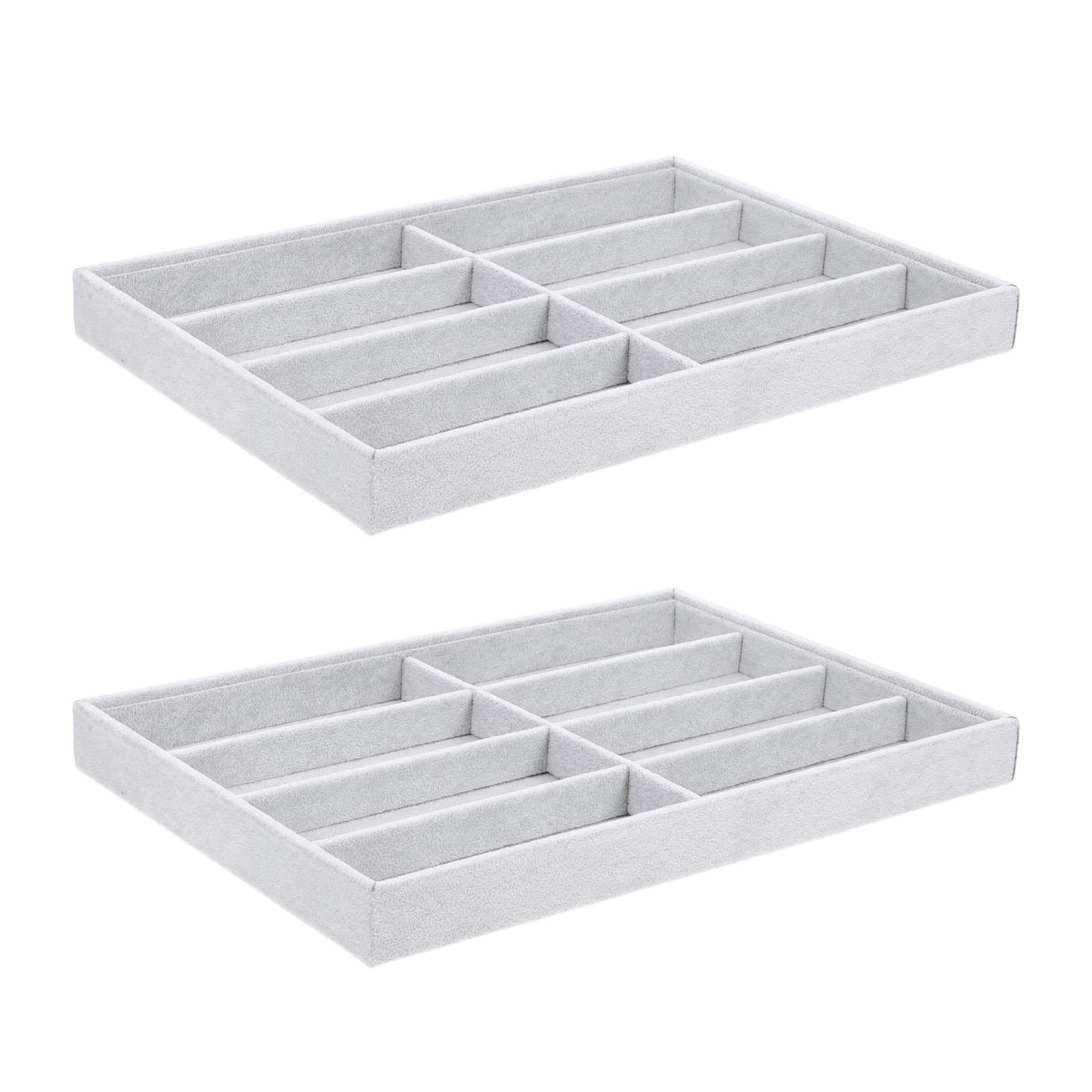 Bandeja Organizadora para Joyas y Estilo Simple 2 Piezas con 8 Compartimentos de Tablero de Alta Densidad para Decoracion Verano en Cajones y Tocadores