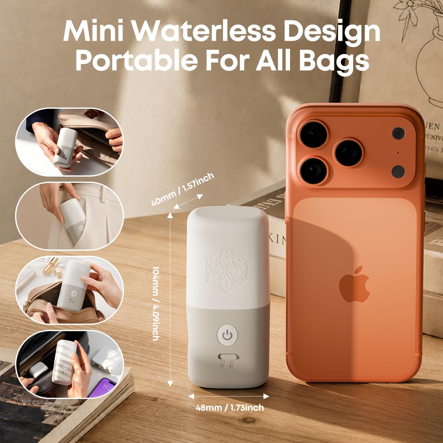 Mini Waterless Essential Oil Diffuser with 5mL Hotel Scent Oil, Cordless Rechargeable Small Portable Aromatherapy Scent Air Machine for Pocket, Handbag, Travel, Home, Hotel, Car & Office image 2