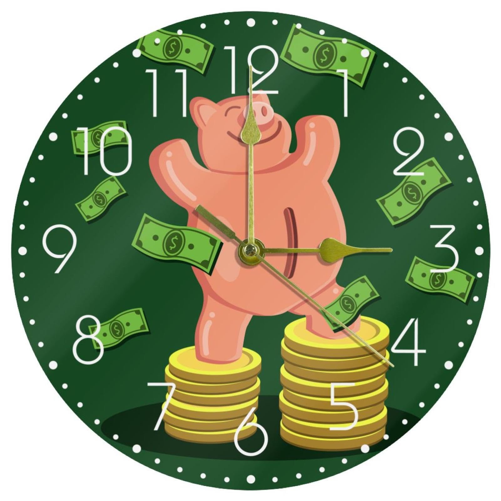 Horloge murale silencieuse à piles en acrylique rond pour salon et bureau