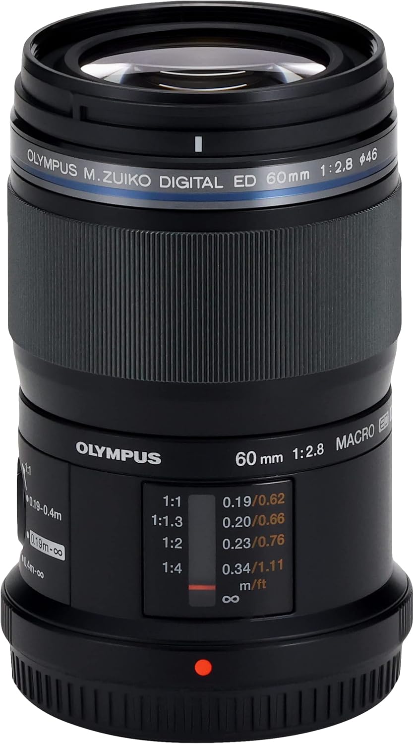 OM SYSTEM OLYMPUS M.Zuiko Digital ED 60mm F2.8 Macro For Micro Four Thirds System Camera, Weather Sealed Design, Focus Limit Switch Bright