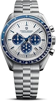 Pagani Design 1701 Watches for Men, Chronograph, VK63 Japanese Quartz Movement, Stainless Steel Bracelet, Water Resistant to 330 Feet（100m）, Sapphire Glass Sports Watch for Men.