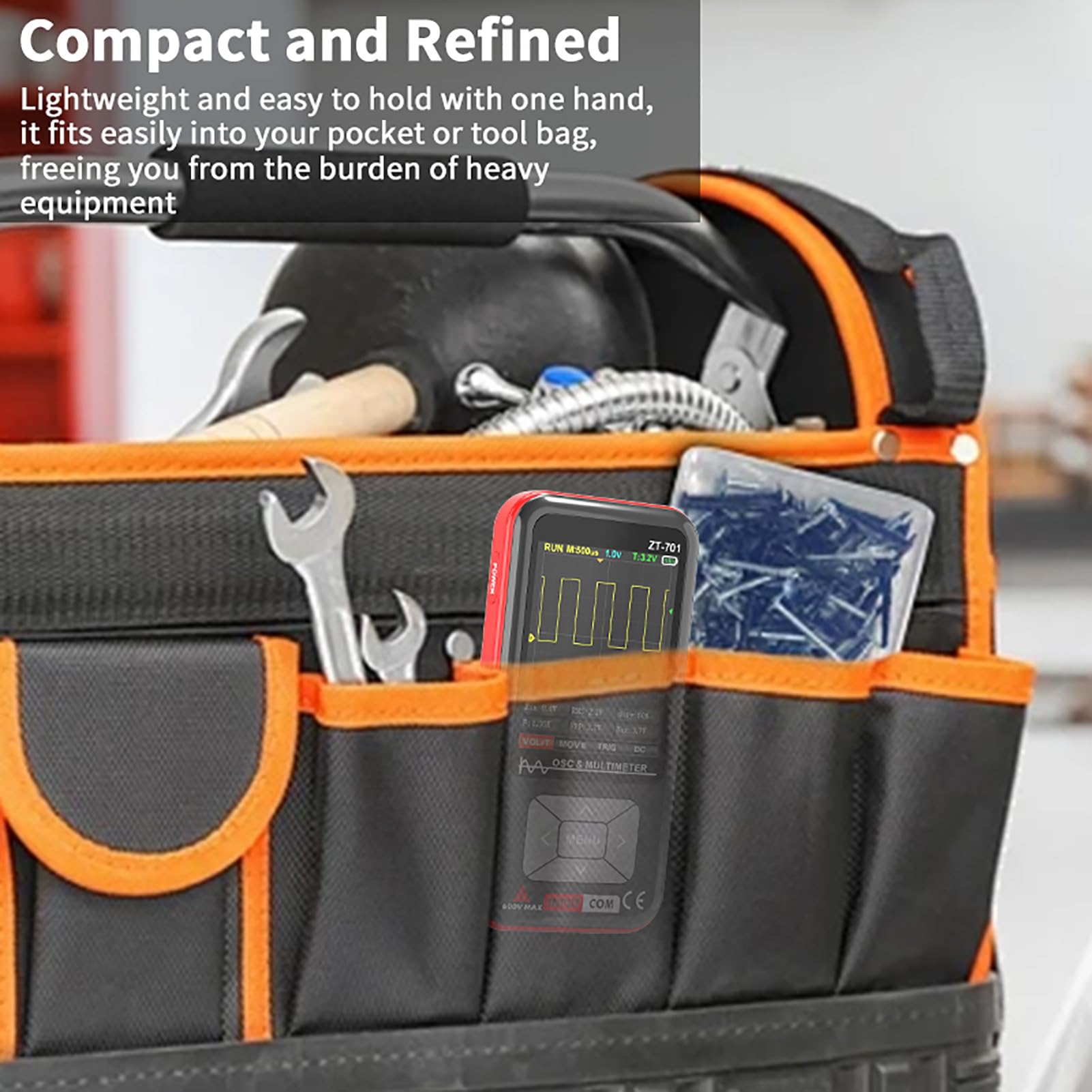 YWBL-WH ZT-701 2-in-1-Oszilloskop-Multimeter, 5-MHz-Bandbreite, Farbbildschirm, Tragbares Digitales Scope-Messgerät mit 9999 True RMS-Zählungen für Elektronische Reparaturlabortests (ZT-701)