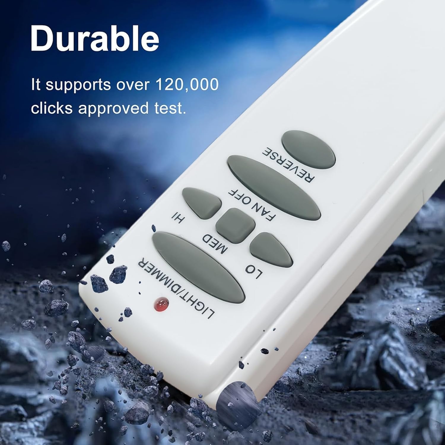Ceiling Fan Remote Replacement - Reverse, 3-Speed & Light Dimmer | for Hampton Bay 303.9MHz, Wall Mount Included, Compatible with UC7078T/CHQ8BT7078T/CHQ7078T, Remote Only