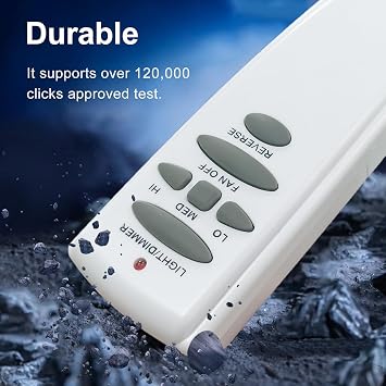 Ceiling Fan Remote Replacement - Reverse, 3-Speed & Light Dimmer