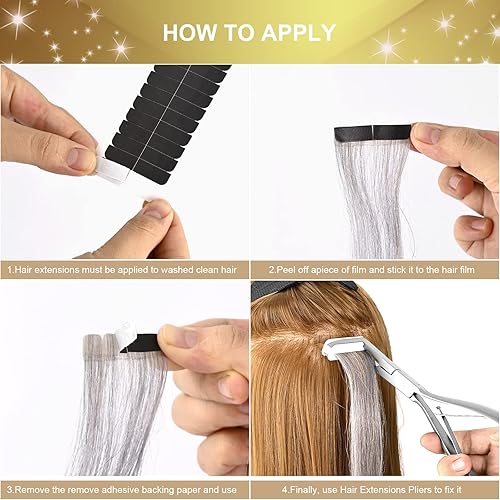 Miniatura 6 de EHDIS Alicates de extensiones de cabello con cinta adhesiva de acero inoxidable superficie plana cinta de sellado de abrazadera herramienta