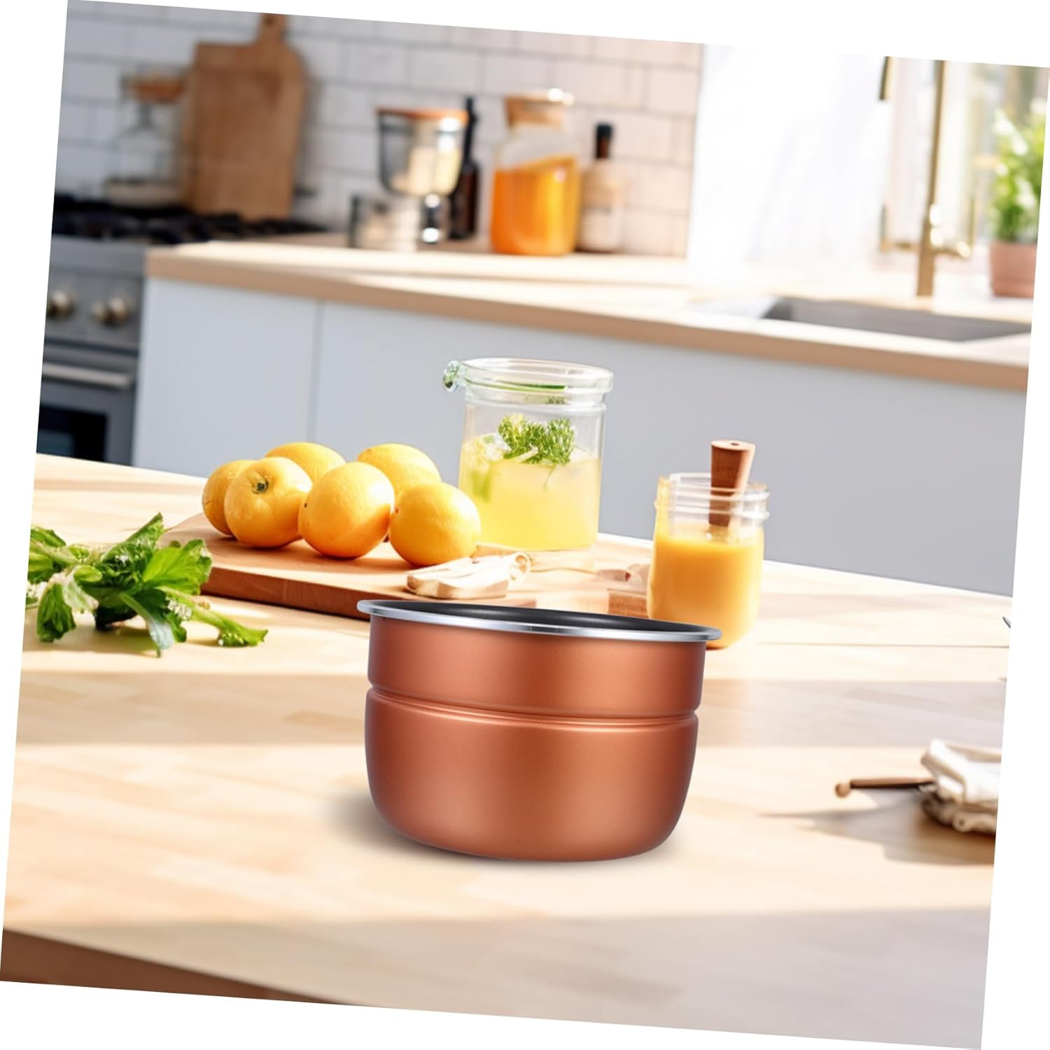 Cabilock 1set Non-stick Inner Pot for Electric Rice Cooker Aluminum Alloy Liner Easy to Clean Cooking Pot for Daily Family Meals Compatible Brands