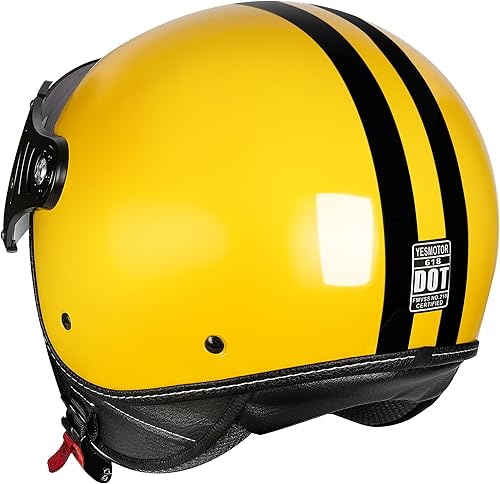 Miniatura 3 de Casco de motocicleta 34 Casco retro de cara abierta Vespa para scooters con visera transparente para hombres y mujeres - Aprobado por DOT