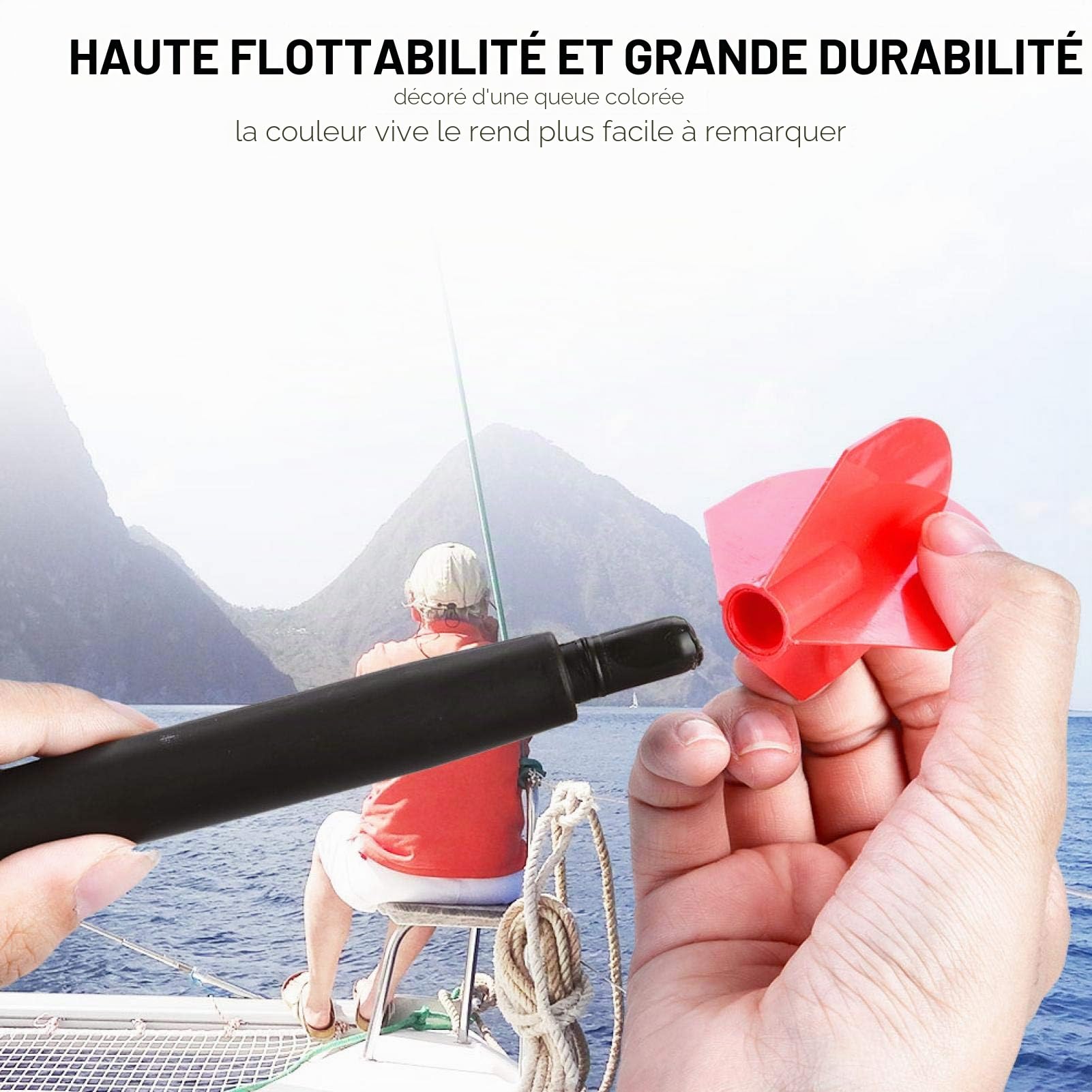 Flotteur de marqueur de pêche, Kit de Flotteur de marqueur Ensemble de Flotteur de marqueur Flotteur de marqueur de Carpe Flotteur de marqueur de Couleur Queue détachable avec Poids Kit de matériel