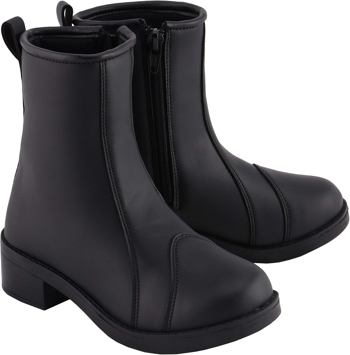 Milwaukee Leather MBL9485 Women's Premium Black Leather 'Clean Riding' Motorcycle Fashion Rider Boots with Toe Cap - 7