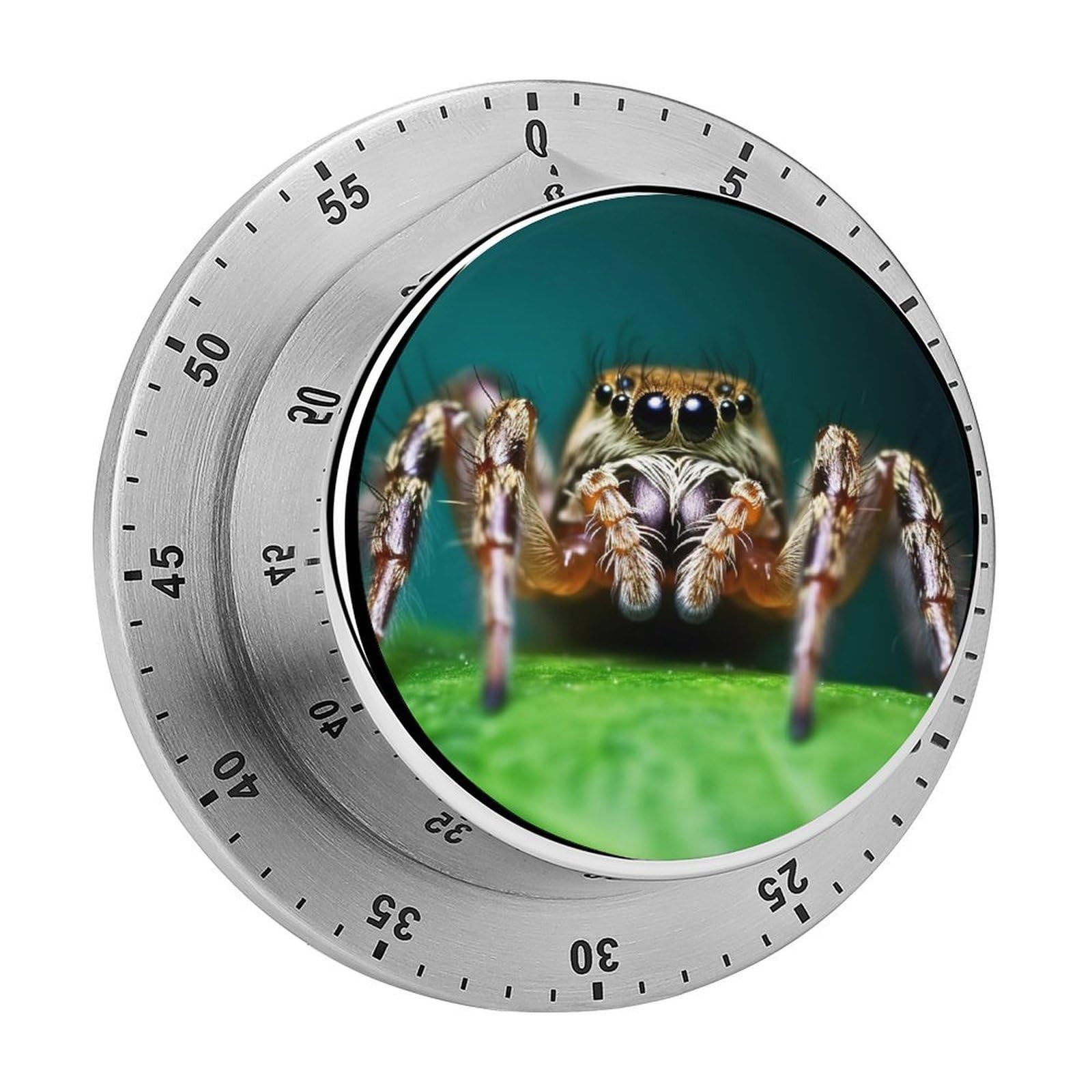 Wildlife Spider Kitchen Timer for Cooking,Chef Cooking Timer Clock with Loud Alarm Stainless Steel Countdown Timer No Batteries for Home Baking Cooking