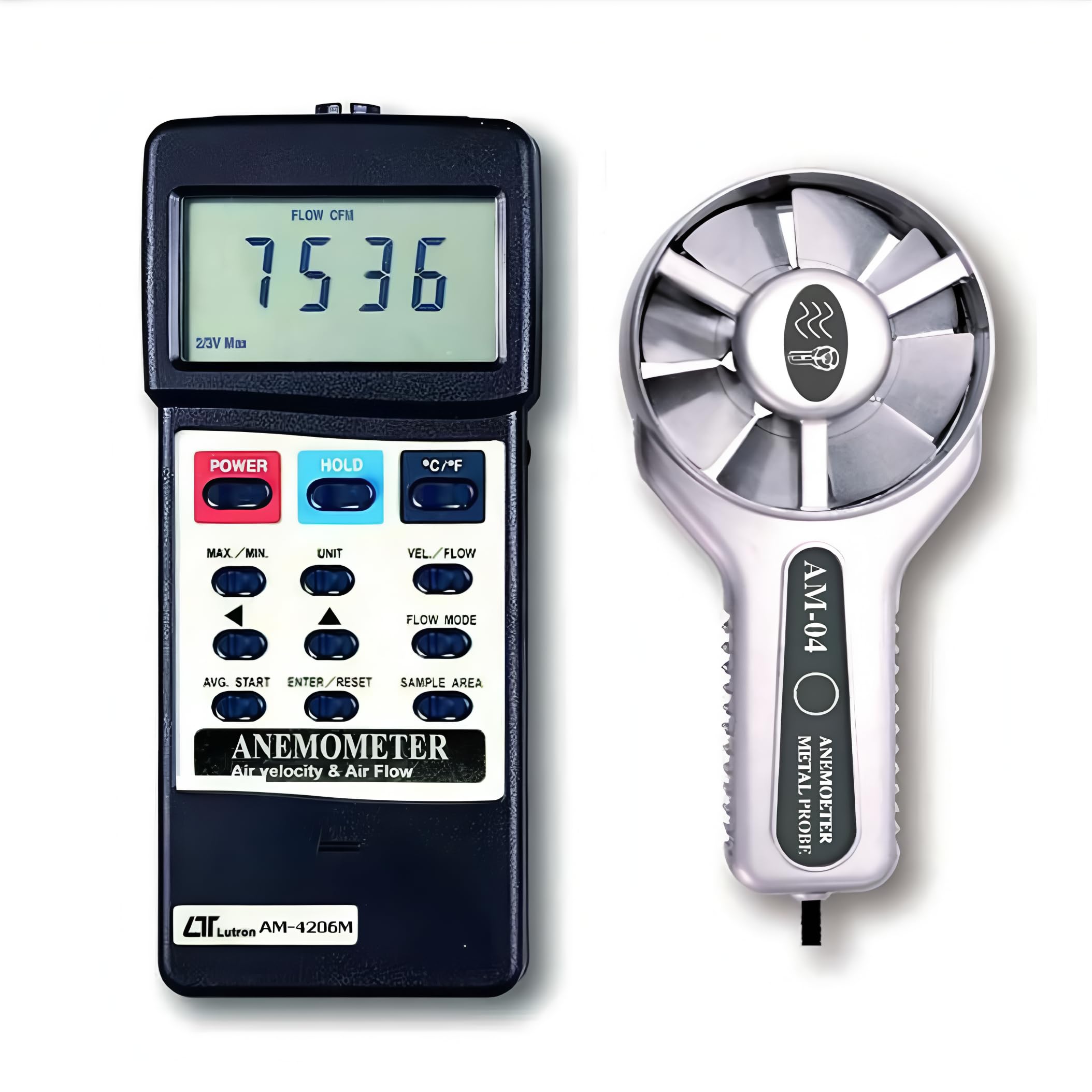 i-POOK DIGITAL ANEMOMETER AM-4206M with Temp. Measurement 0 to 80°C RS232 interface accurate and reliable measurements for air flow, air velocity, and air temperature made in Taiwan