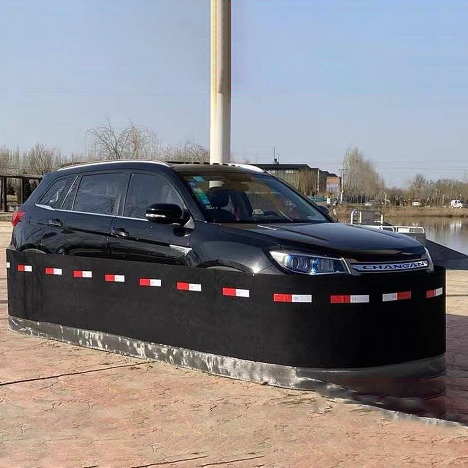 Battiscopa per rimorchio a 360° per camper e camper, con strisce riflettenti, altezza 80 cm, kit battiscopa invernale