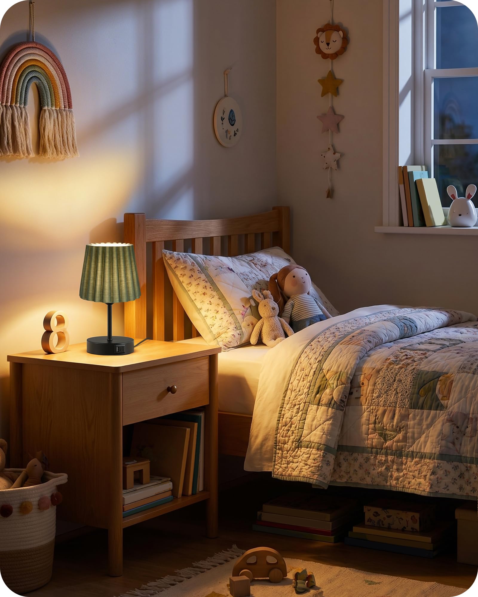 Nachttischlampen 2er Set Touch Dimmbar mit USB Ladefunktion