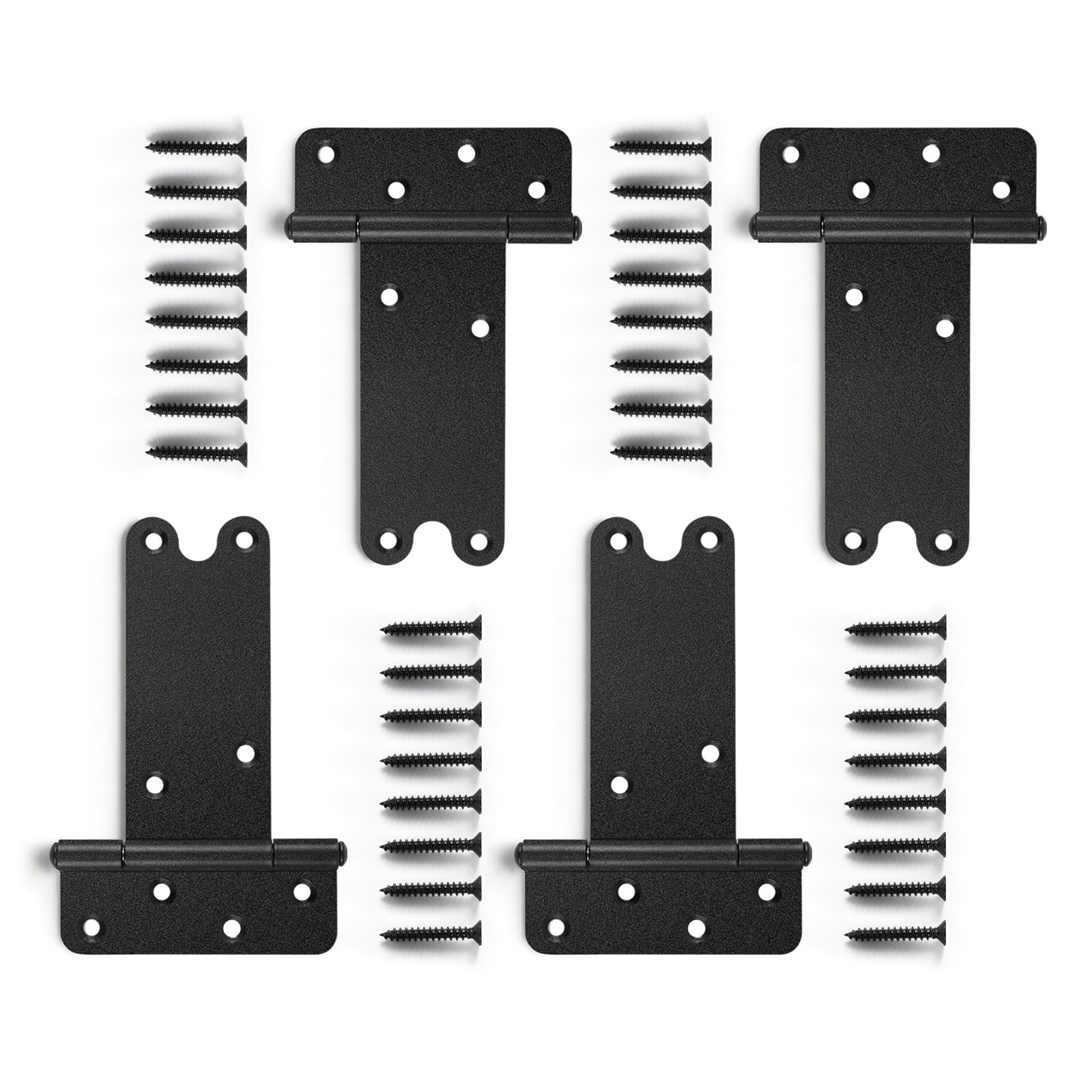 Bisagras de puerta de cobertizo, bisagra en T resistente, bisagras de puerta en T, bisagras de correa de puerta, accesorios para vallas de madera, puerta de granero, puertas de cobertizo, negro