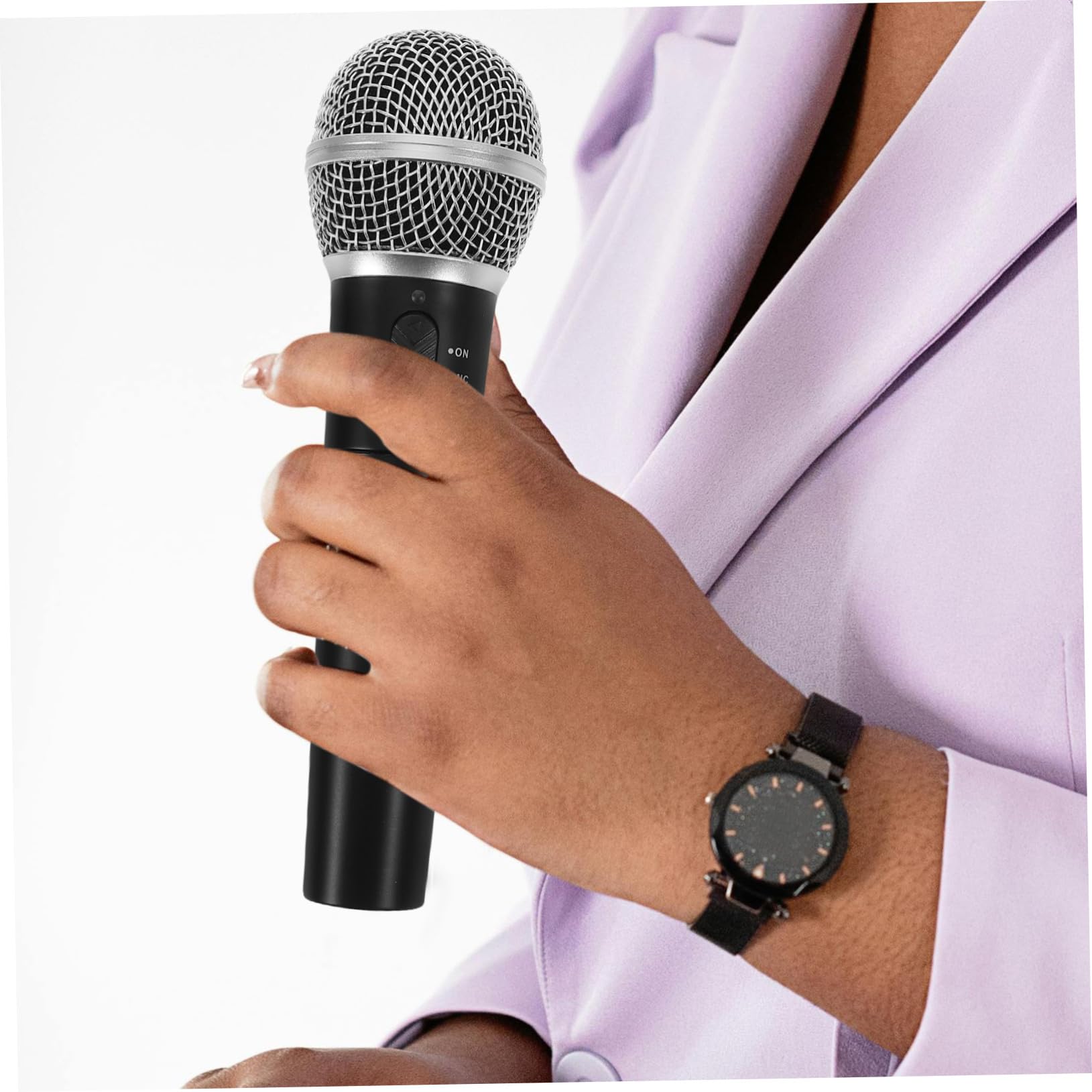 Dynamisches Drahtloses Mikrofon 2.4g 1 Satz für Karaoke Schwarz