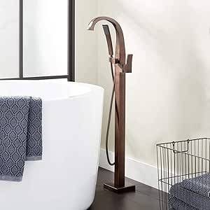 Signature Hardware 948665-LV Vilamonte Floor Mounted Tub Filler Faucet - Includes Hand Shower - Oil Rubbed Bronze