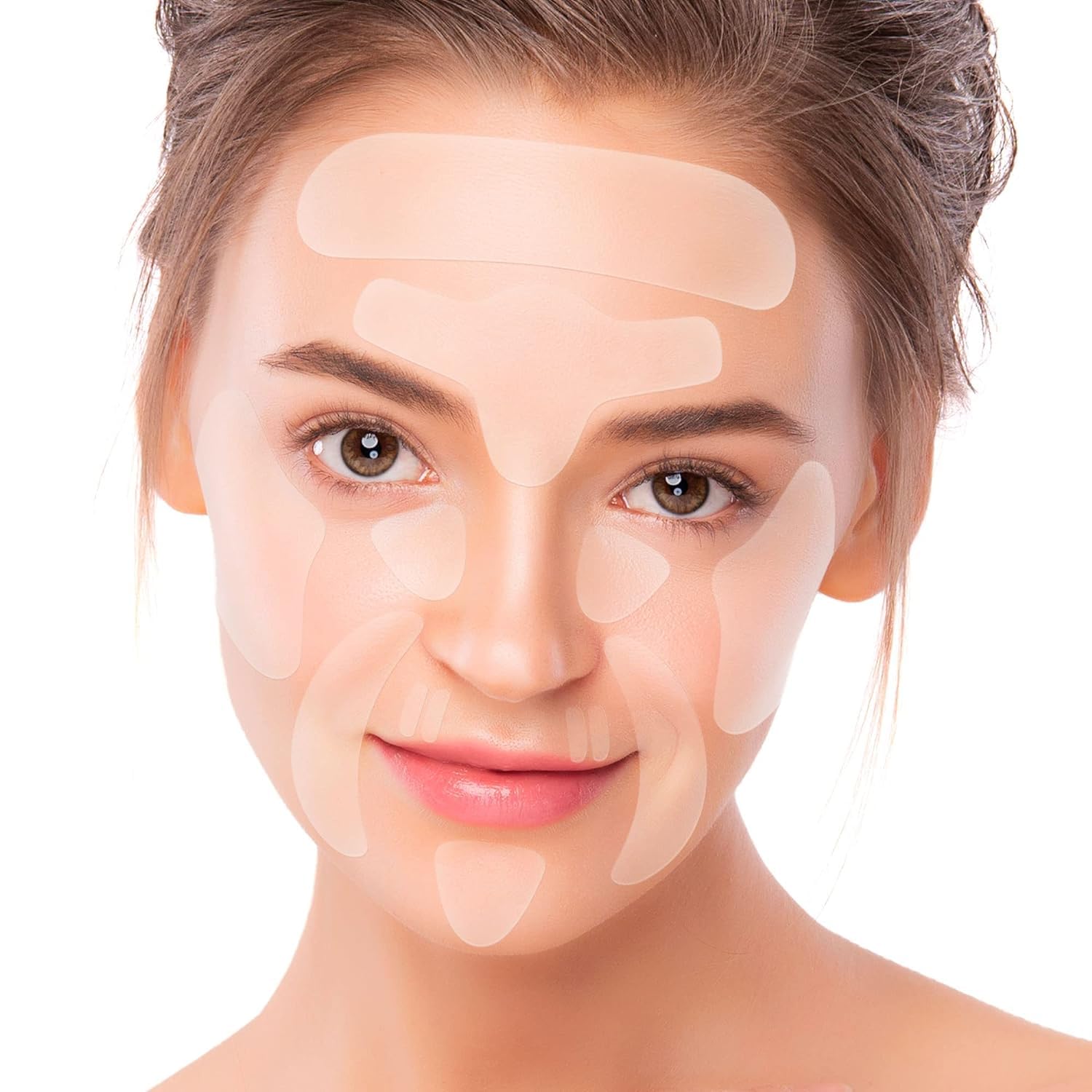 Adesivos removedores de rugas na testa: máscara de silicone suave facial - Tratamento de correção de linha entre os olhos - Fita noturna ...