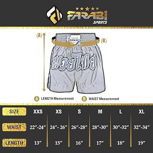Miniatura 2 de Farabi Sports Muay Thai Shorts Boxing Shorts Fight MMA Shorts for Cage Fight, Exercise and Martial Arts