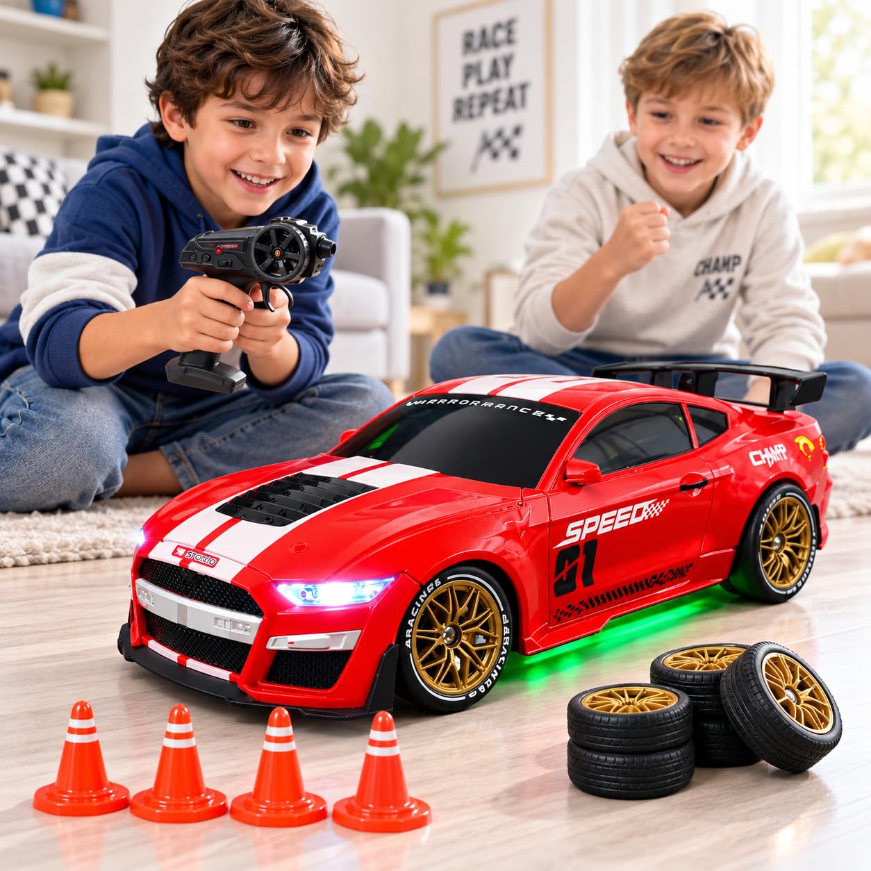 Storio Rechargeable Remote Control Car Toy, RC Car 4x4 Drift Stunt Car — Amazon image 13
