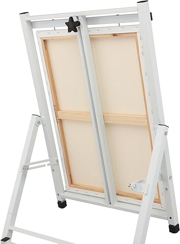 Miniatura 3 de Caballete de estudio Bob Ross 2 en 1, como se ve en Netflix Caballete de metal de cuatro patas, color blanco