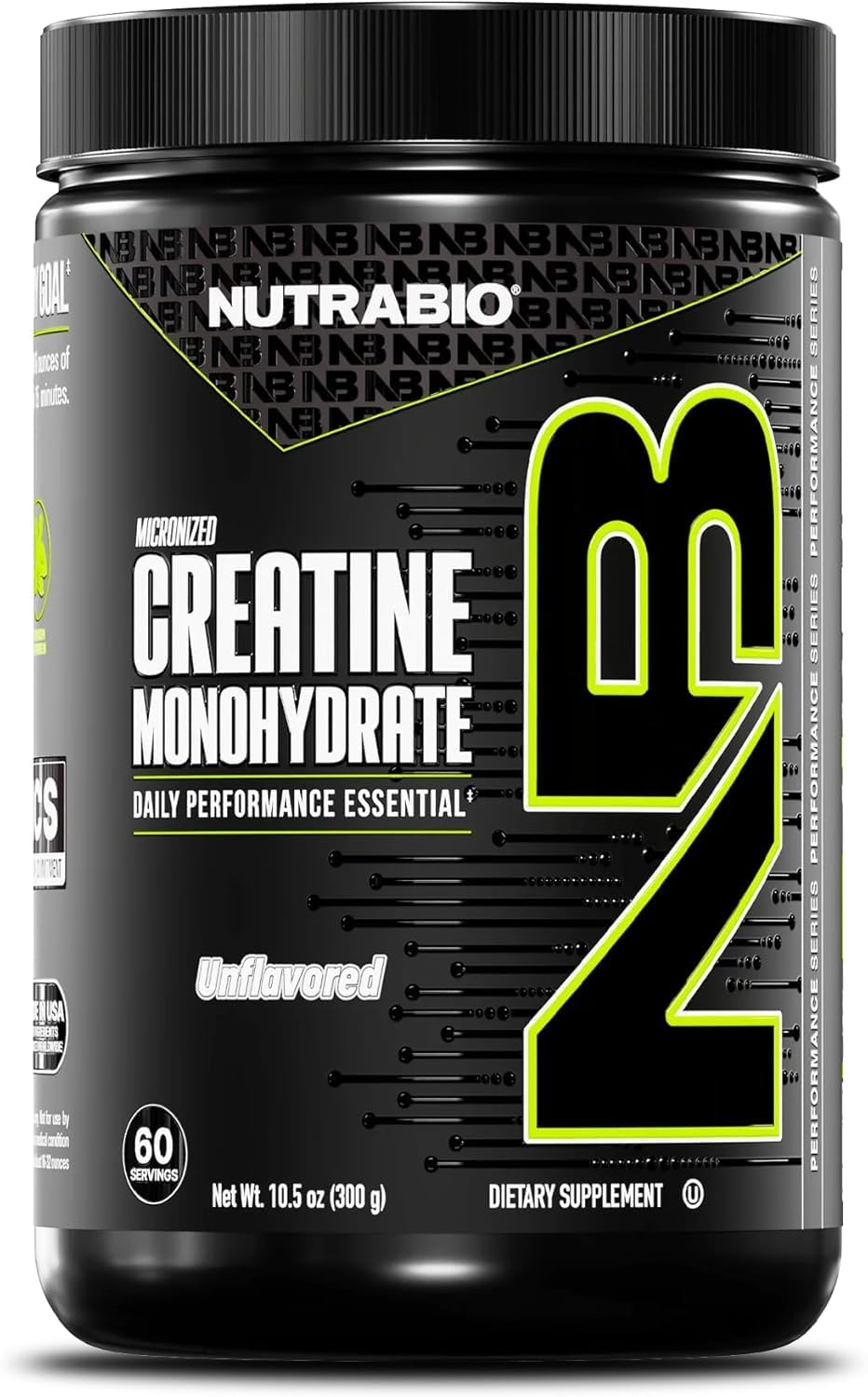 NutraBio Pure Micronized Creatine Monohydrate Powder Supplement, Unflavored, (300 g) - Supports Bulk Muscle Energy, Recovery, and Strength - HPLC Tested Creatine Powder Supplement for Men and Women