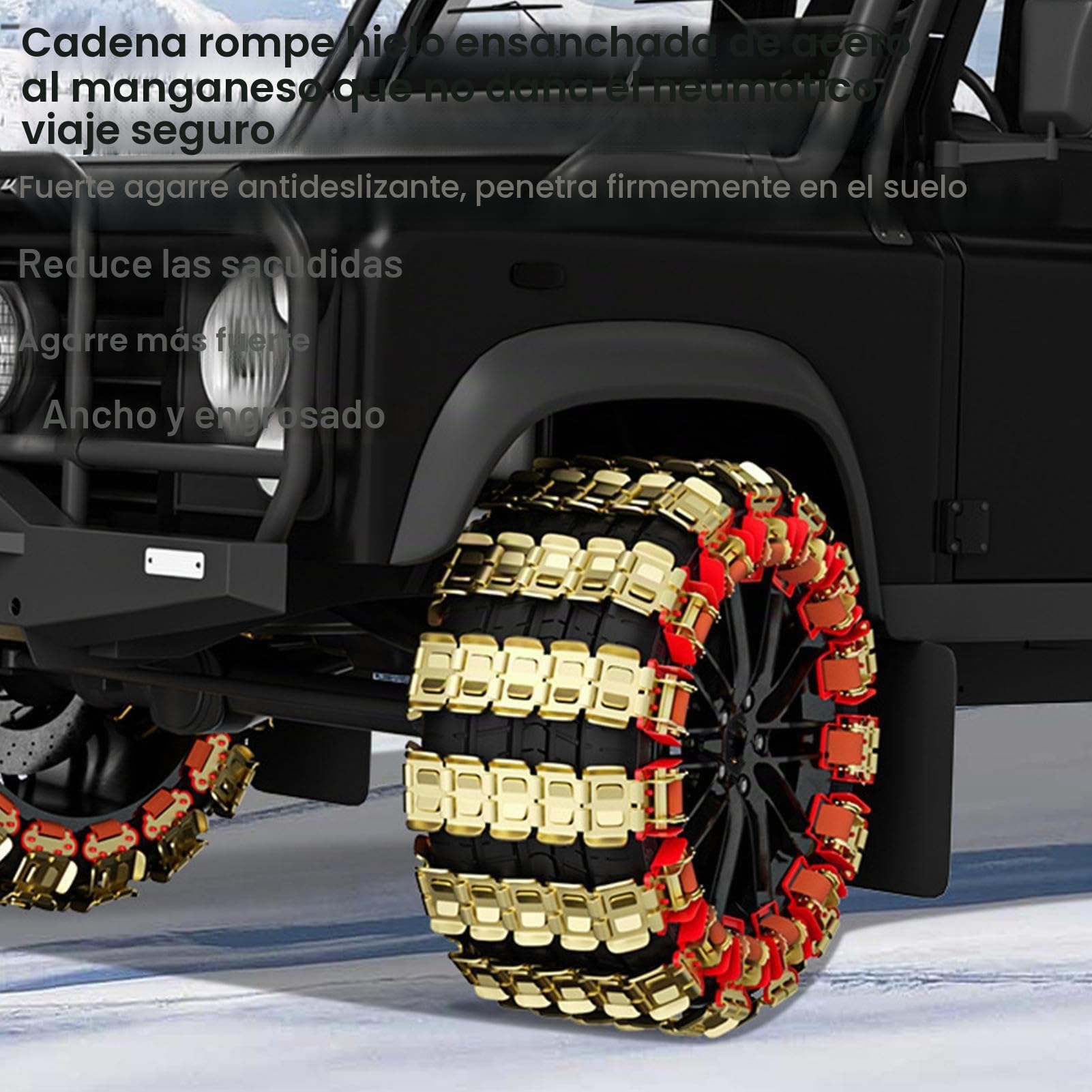 Cadenas de nieve para neumáticos de coche – Cadena antideslizante para neumáticos de coche en diseño de garra de dragón, cadenas de nieve para ancho de neumático, cadena antideslizante para neumáticos