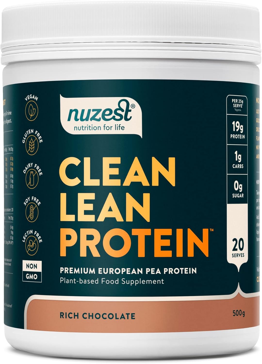 Vegan Protein Powders by Nuzest Clean Lean Protein Rich Chocolate