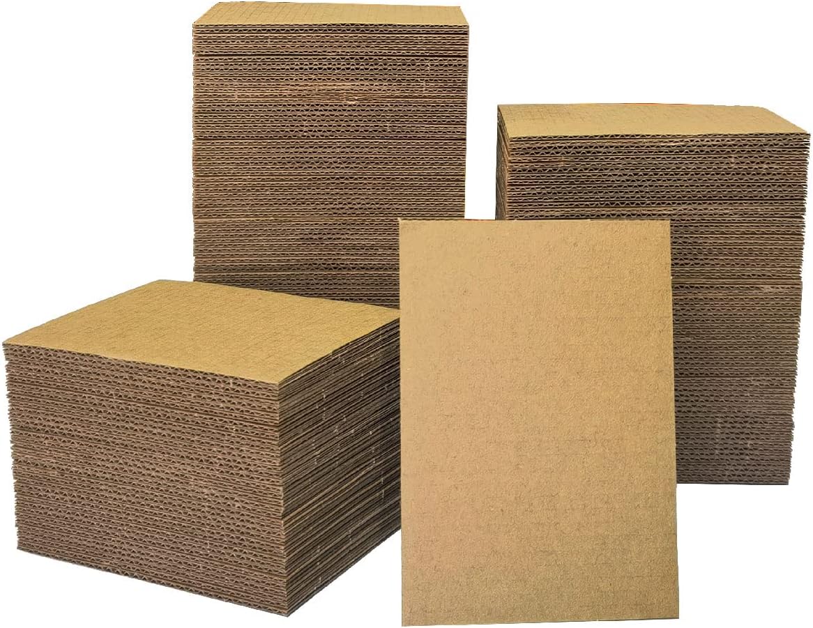 200 Packs 3.5x4.5 Inch Corrugated Cardboard Sheets