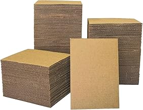200 Packs 3.5x4.5 Inch Corrugated Cardboard Sheets, Premium Corrugated Pads Cardboard Inserts Bulk Flat for T-Shirts, Ship...
