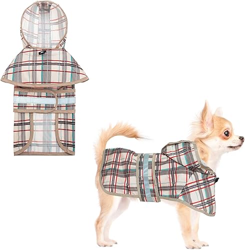 KOOLTAIL Impermeable para Perros con Capucha Chubasquero Poncho con Agujero para Correa, Impermeable para Perros Pequeños y Medianos, Chaqueta