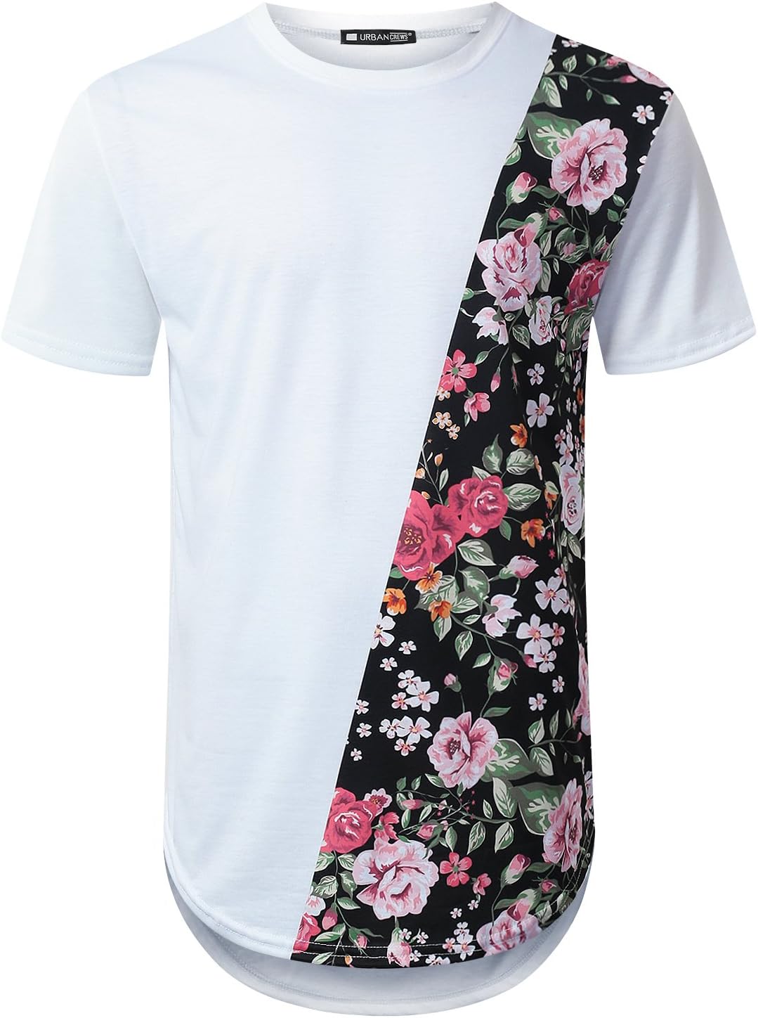 Mens Hipster Hip Hop Brooklyn 69 Floral Longline T-Shirt
