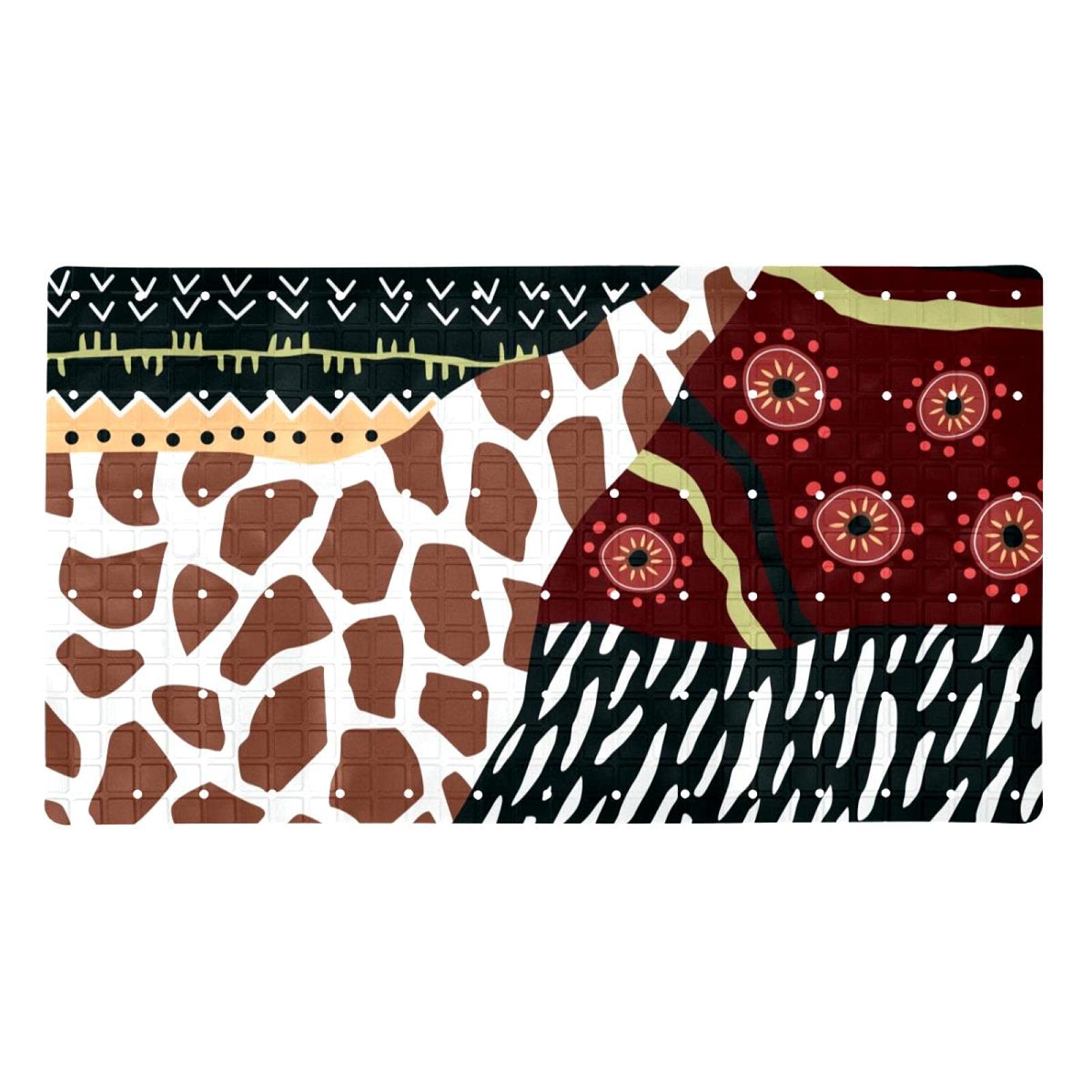 Tapis de salle de bain antidérapant à ventouses motif peau d'animal