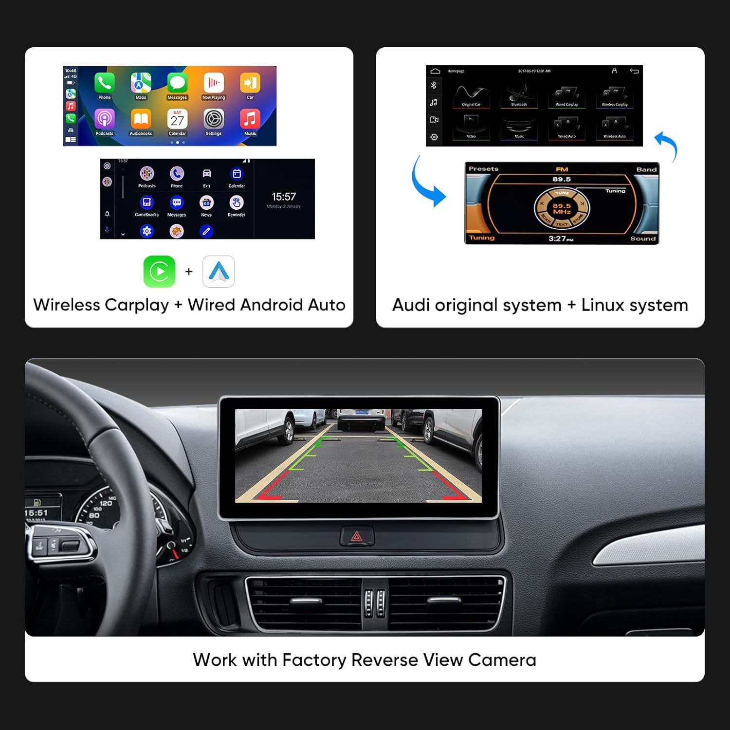Wireless CarPlay and Wired Android Auto Interface