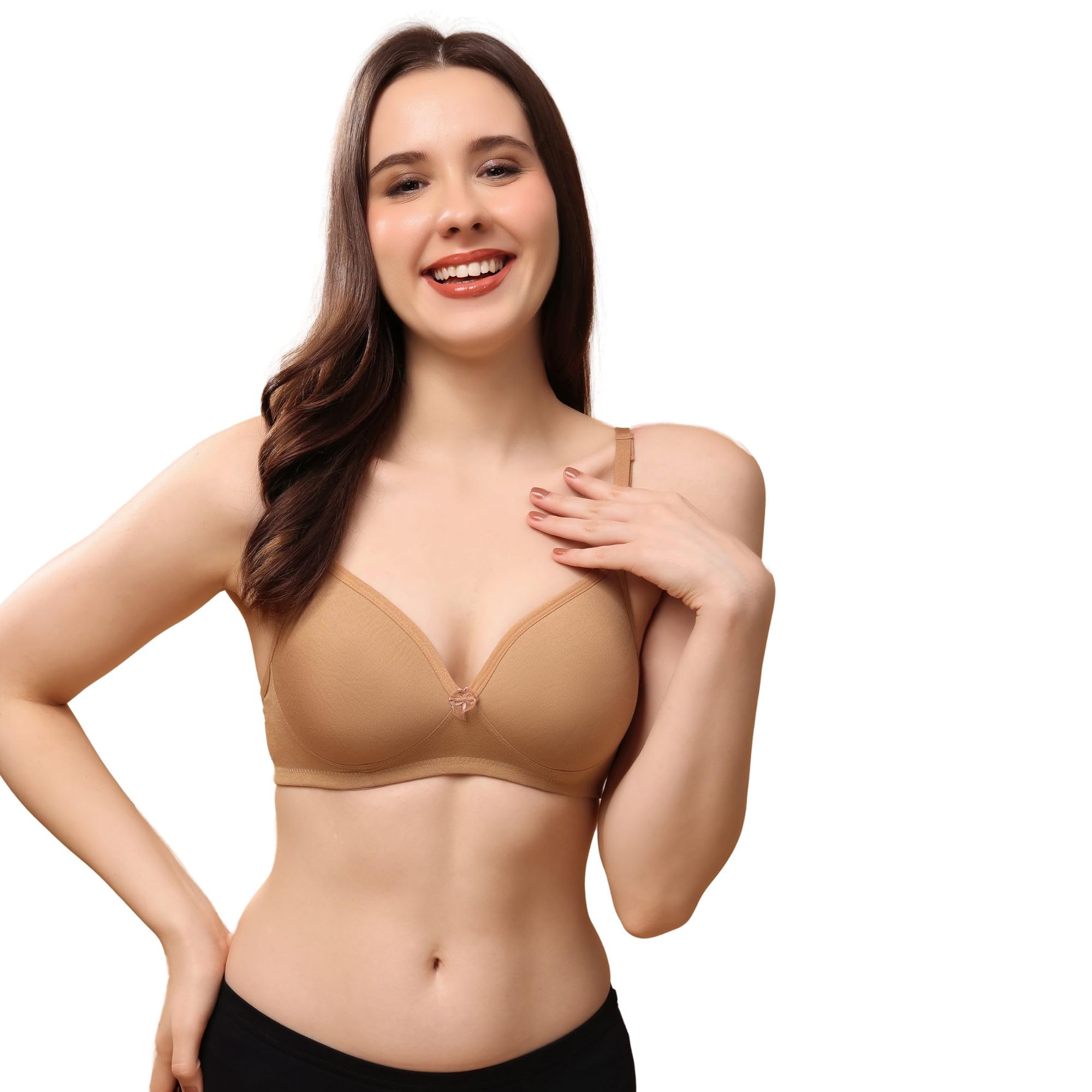 floret FloretWomen's Convertible-Straps T-Shirt Bra Lightly Padded & Non-Wired Medium Coverage Bra-picture-55